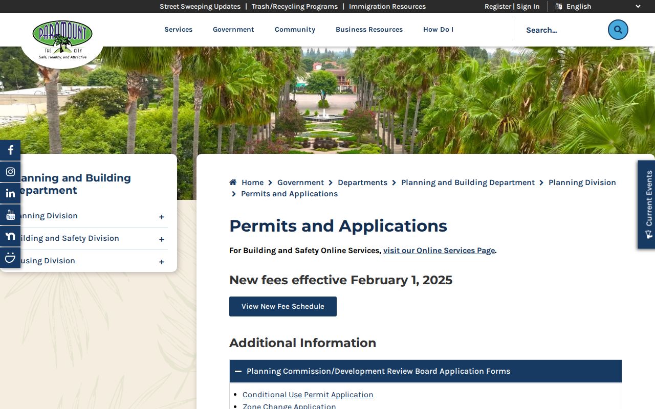 Paramount neighbors: planning permits and applications for an address