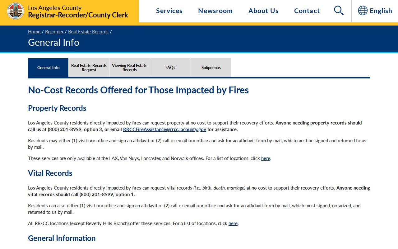 Paramount previous residents reference for recorded real estate records