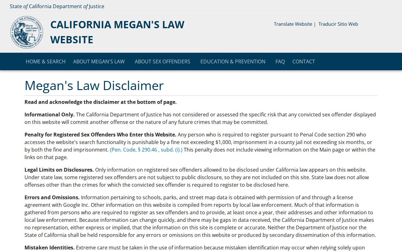 Paramount resident lookup: California Megan's Law registry search