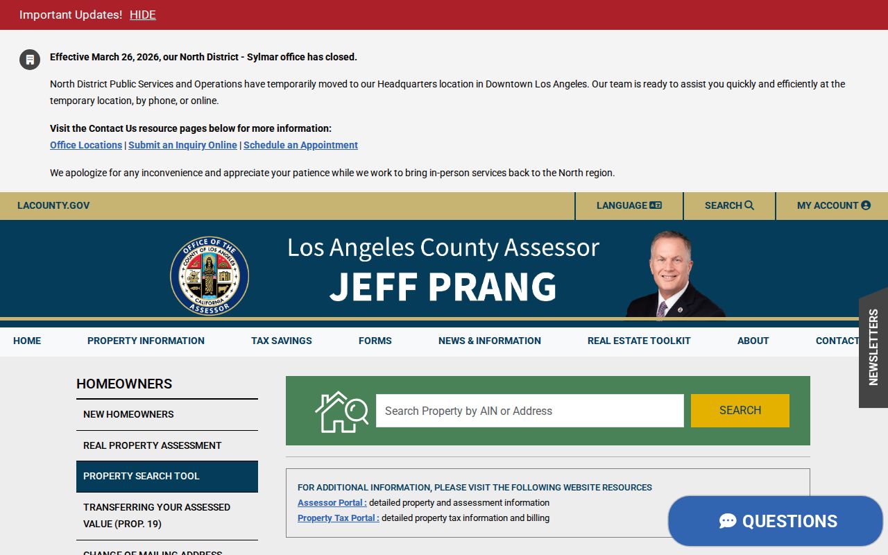Paramount street directory Assessor property search